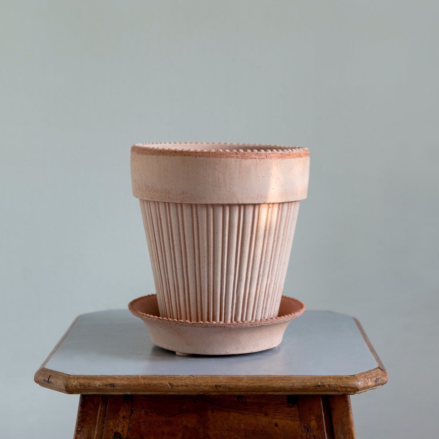 Simona Pot & Saucer Rose