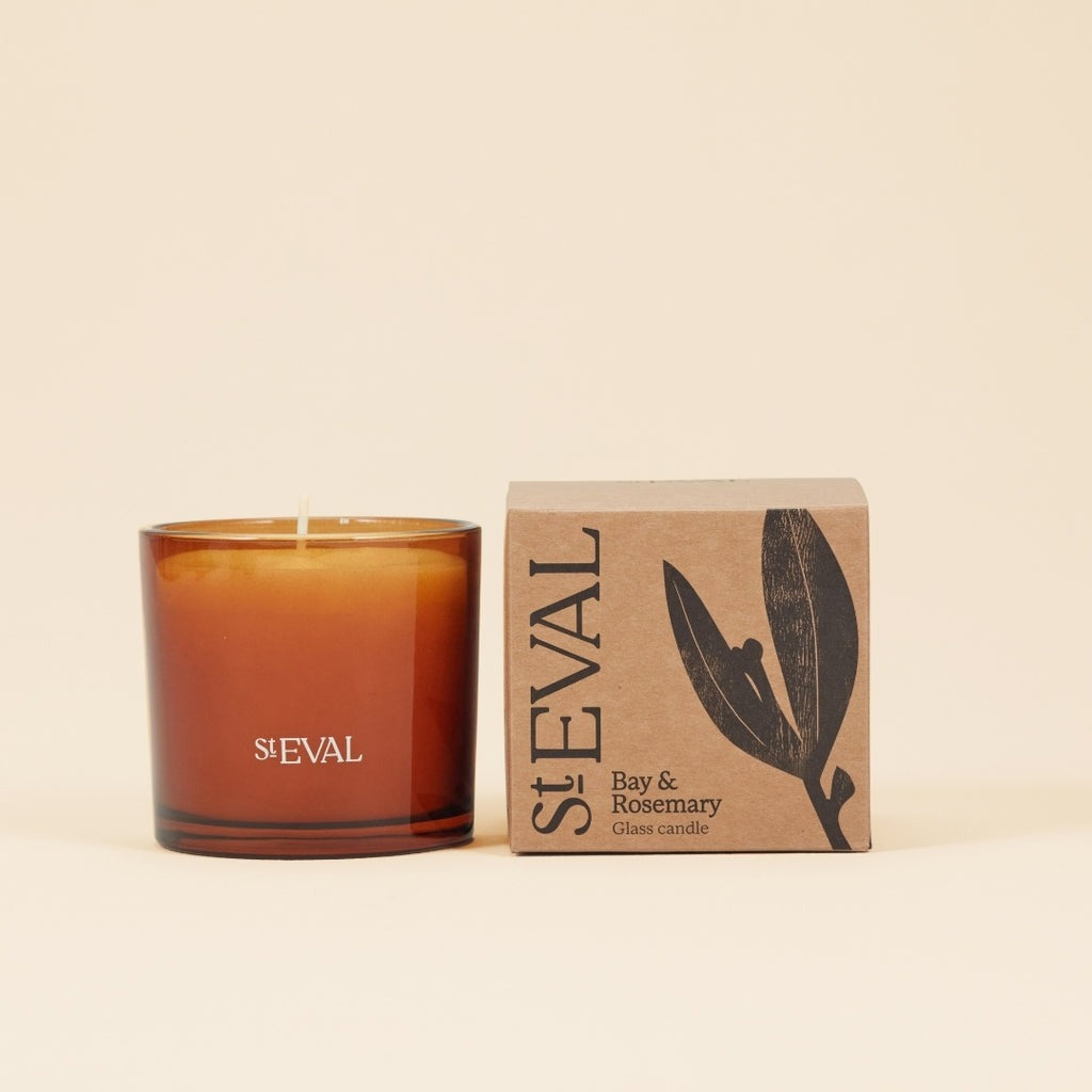 Candle in Amber Glass