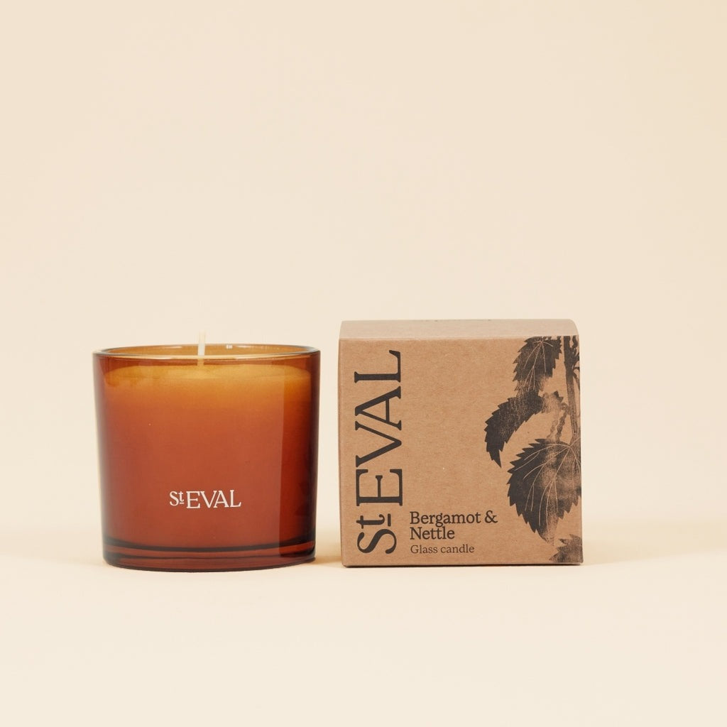 Candle in Amber Glass