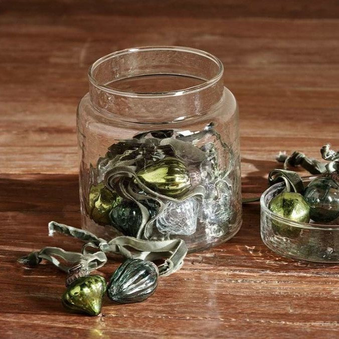 Glass mini baubles - set of 16