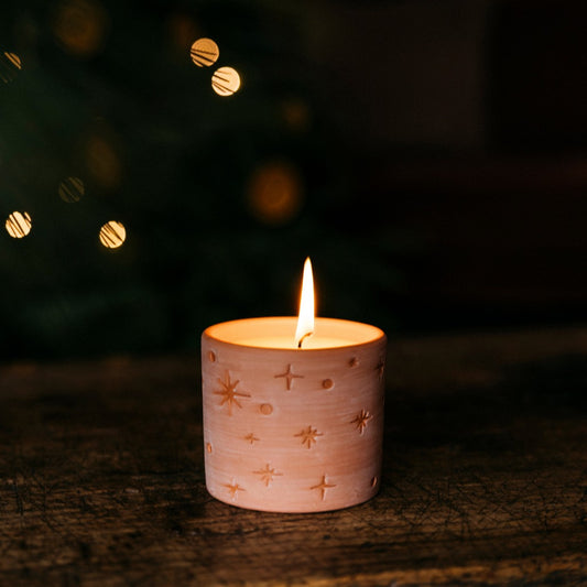 Star Gazy Pot Candle, Terracotta