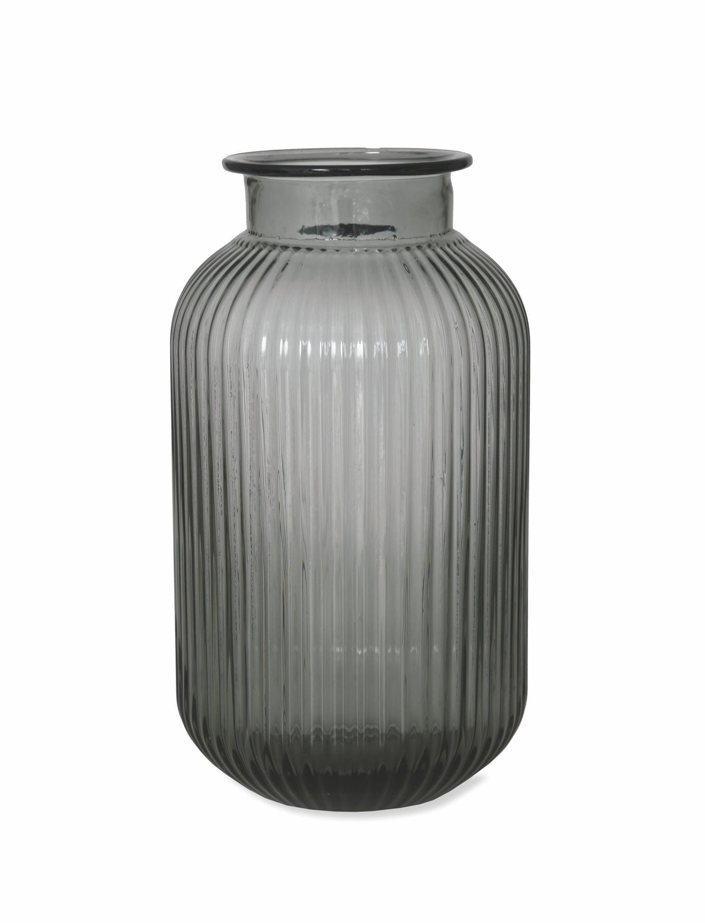 Smoke Ribbed Large Vase